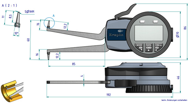 德國內徑卡規G240尺寸圖 
