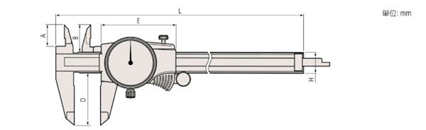 日本三豐帶表卡尺505-730尺寸圖 