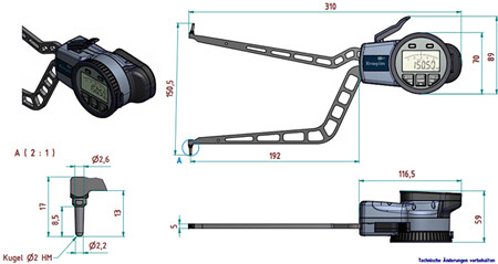 德國kroeplin內徑卡規G4100尺寸圖 