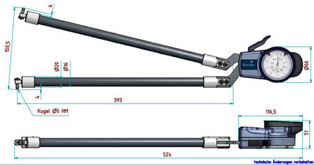 德國kroeplin內(nèi)徑卡規(guī)H850尺寸圖 