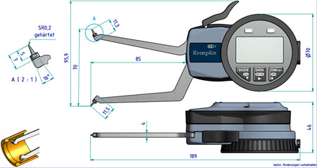 德國kroeplin盲孔內徑卡規G2G50尺寸圖 
