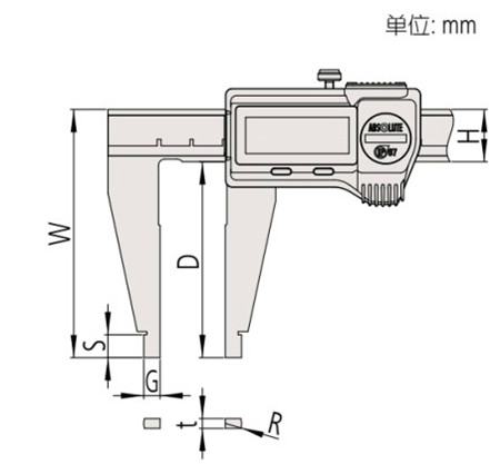 日本三豐ABSOLUTE數顯卡尺550-301-20尺寸圖 
