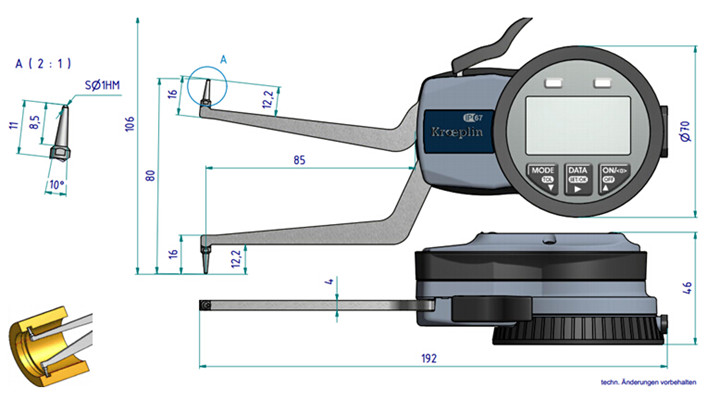 德國kroeplin內卡規G260尺寸圖 