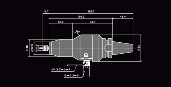 日本NAKANISHI電主軸HES810-BT30尺寸圖