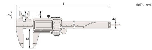 日本三豐防冷卻液卡尺500-703-20尺寸圖 
