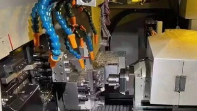 津上BO206走心機紫銅銑削，8萬轉高頻銑高精度加工