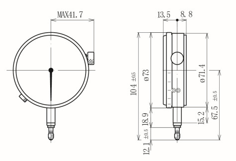 西鐵城CITIZEN指針測微器3M-100尺寸圖 