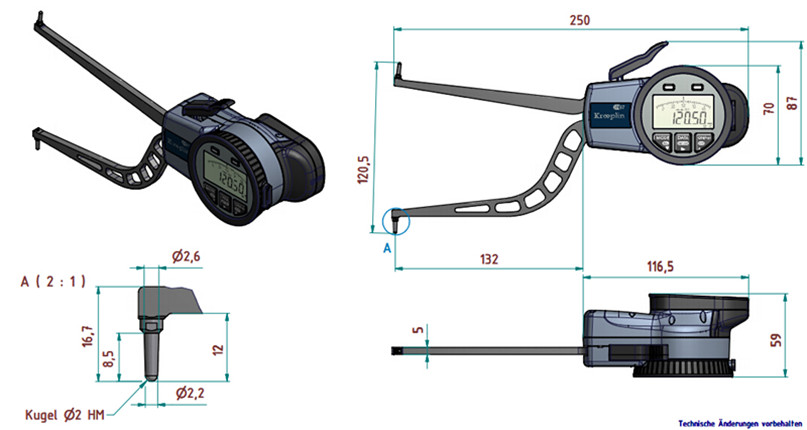 德國(guó)數(shù)顯內(nèi)卡規(guī)G390尺寸圖 