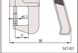 日本三豐數顯厚度計547-401尺寸圖 
