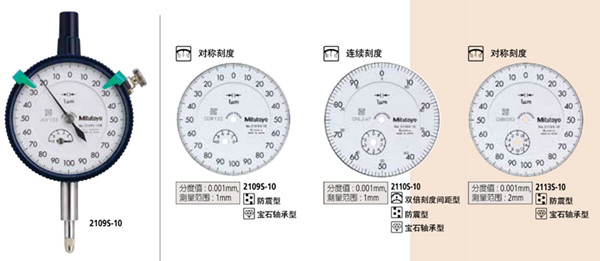 日本三豐千分表2109S-10表盤圖1 