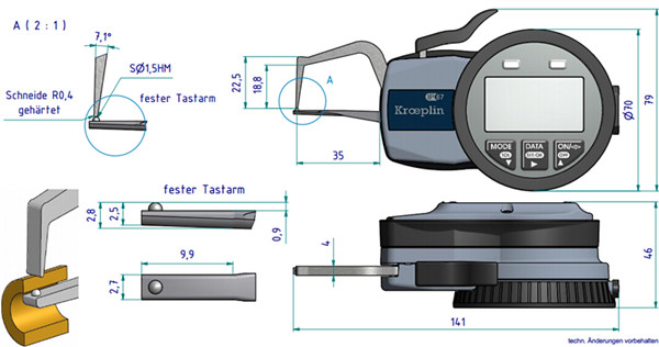 德國壁厚卡規C1R10S尺寸圖 