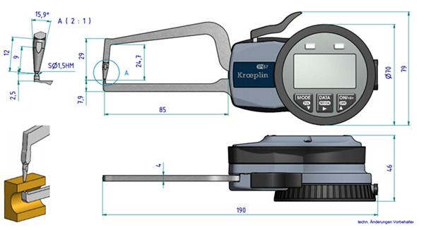 德國壁厚卡規(guī)C2R20尺寸圖 