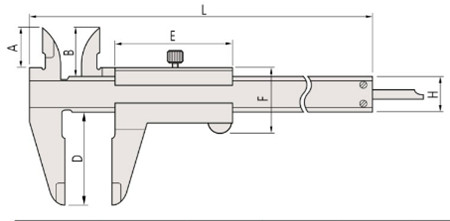 日本三豐游標卡尺530-101尺寸圖 