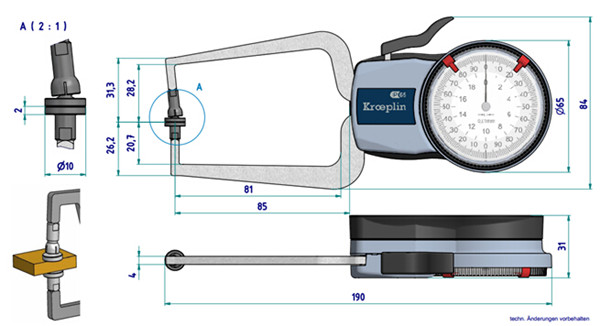 指針式外卡規(guī)D220T尺寸圖 