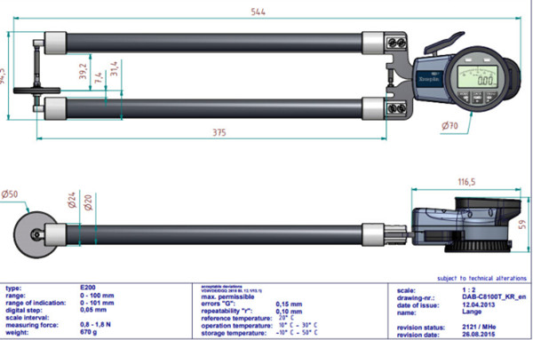 德國kroeplin卡規C8100T尺寸圖 