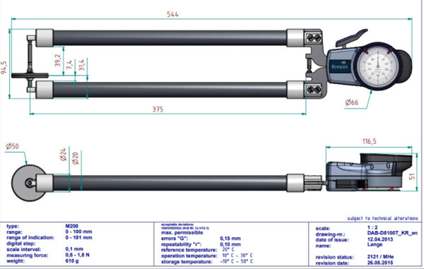 德國kroeplin帶表外卡規(guī)D8100T尺寸圖 