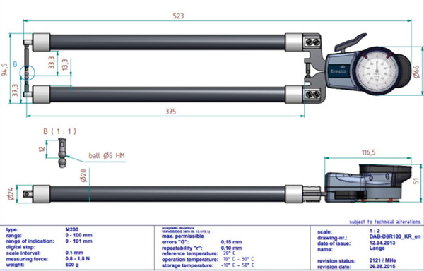 德國KROEPLIN外卡規D8R100尺寸圖 