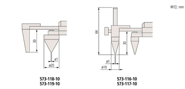 日本三豐數顯卡尺573-118-10尺寸圖 