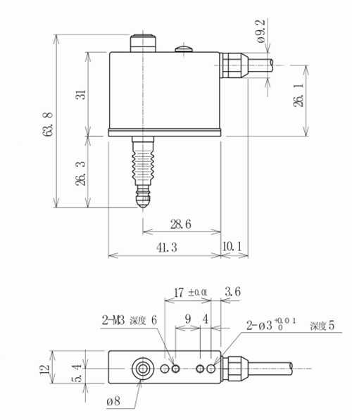 西鐵城CITIZEN探針IPD-B505F尺寸圖 