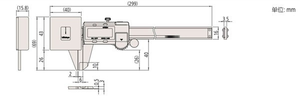 數顯卡尺573-191-30尺寸圖 