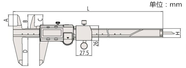 日本三豐快速數顯卡尺573-182-30尺寸圖 