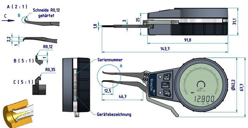 內(nèi)徑卡規(guī)G002尺寸圖 