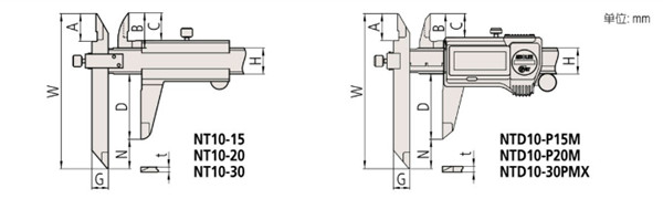 日本三豐偏置數顯卡尺573-601-20尺寸 