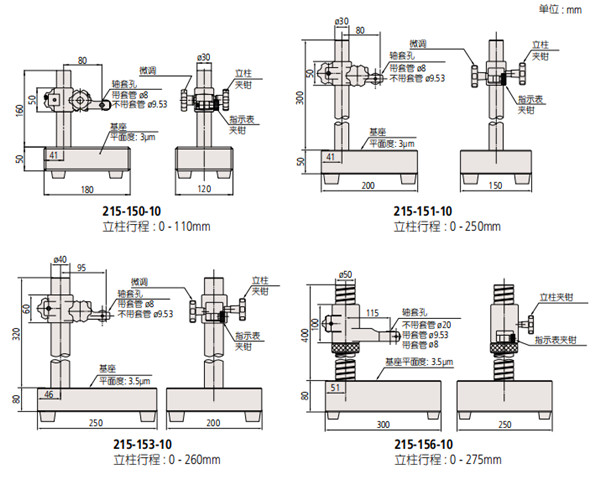 日本三豐花崗巖比較儀臺架尺寸圖 