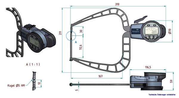 德國外徑卡規(guī)C450F尺寸圖 