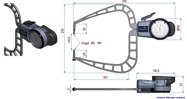 德國(guó)KROEPLIN外徑卡規(guī)D4100尺寸圖 