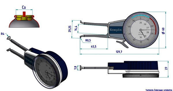 KROEPLIN噴霧罐專用卡規A2100尺寸圖 