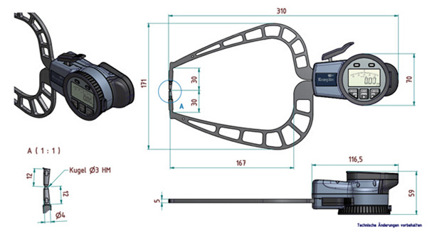 德國kroeplin數(shù)顯外卡規(guī)C450尺寸圖
