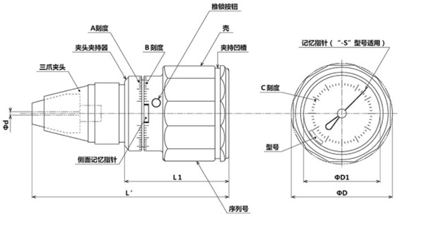 日本東日扭力計ATG尺寸圖 