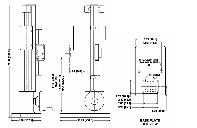 美國(guó)mark-10手輪測(cè)力計(jì)支架ES30尺寸圖