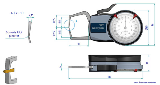 德國(guó)數(shù)顯外卡規(guī)C220尺寸圖 
